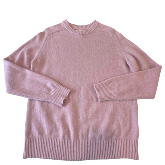 H&M‎ Wool Blend Oversized Pink Crewneck Pullover Fisherman Sweater, M - Picture 4 of 10